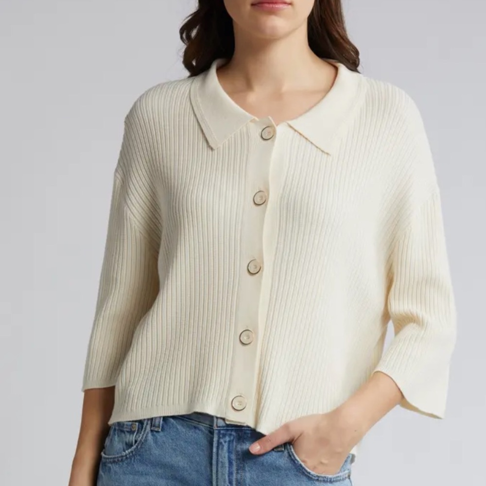 Sessun Gillo Ribbed Lightweight‎ Cardigan Size Medium